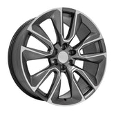 Side view of a 24x10 Machined Gunmetal wheel replacement for Chevy Silverado replica rim 9511406